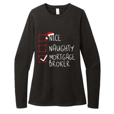 Nice Naughty Mortgage Broker Christmas Xmas Santa Claus Cute Gift Womens CVC Long Sleeve Shirt