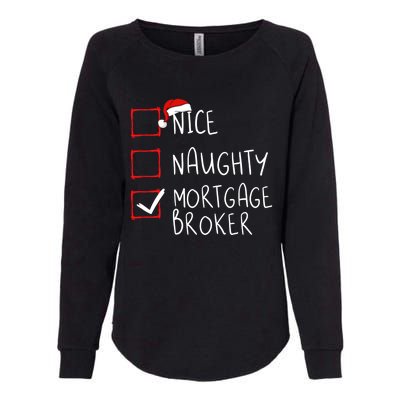 Nice Naughty Mortgage Broker Christmas Xmas Santa Claus Cute Gift Womens California Wash Sweatshirt