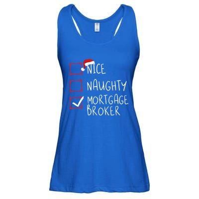 Nice Naughty Mortgage Broker Christmas Xmas Santa Claus Cute Gift Ladies Essential Flowy Tank