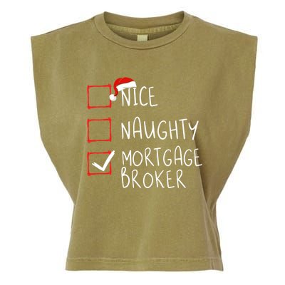 Nice Naughty Mortgage Broker Christmas Xmas Santa Claus Cute Gift Garment-Dyed Women's Muscle Tee