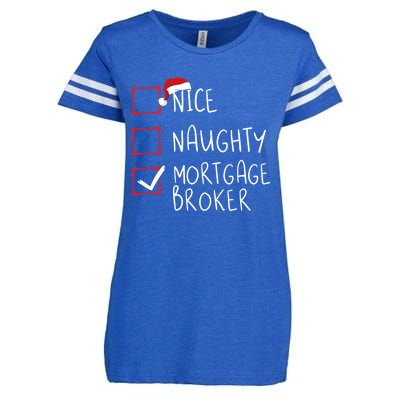 Nice Naughty Mortgage Broker Christmas Xmas Santa Claus Cute Gift Enza Ladies Jersey Football T-Shirt