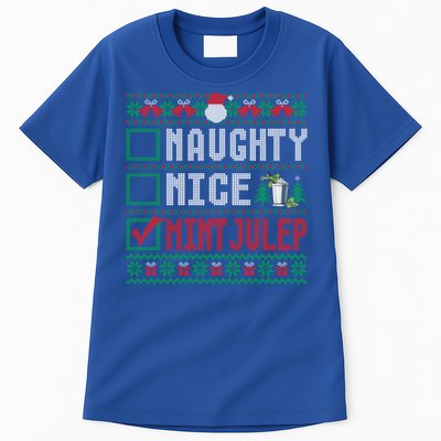 Naughty Nice Mint Julep Christmas List Cocktail Christmas Gift Tall T-Shirt