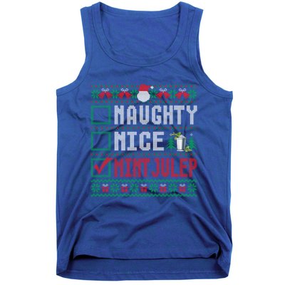 Naughty Nice Mint Julep Christmas List Cocktail Christmas Gift Tank Top