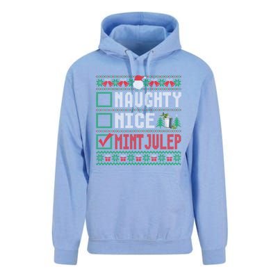 Naughty Nice Mint Julep Christmas List Cocktail Christmas Gift Unisex Surf Hoodie