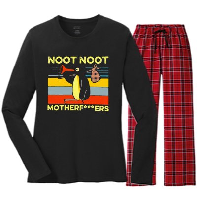 Noot Noot Motherfuers Women's Long Sleeve Flannel Pajama Set 