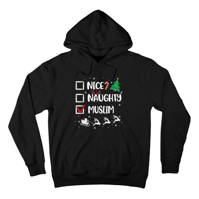 Naughty Nice Muslim Christmas Funny Santa Hat Xmas Gifts Hoodie