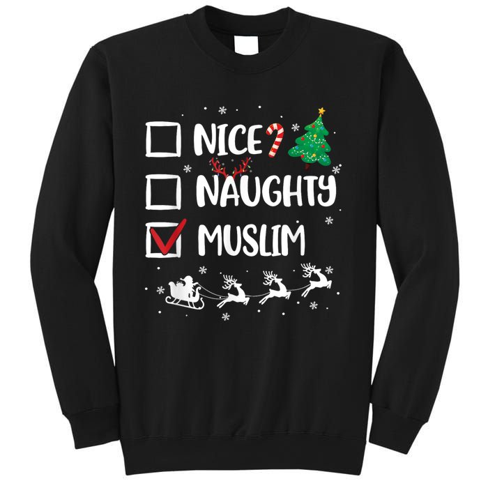 Naughty Nice Muslim Christmas Funny Santa Hat Xmas Gifts Sweatshirt