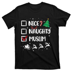 Naughty Nice Muslim Christmas Funny Santa Hat Xmas Gifts T-Shirt