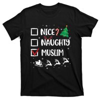 Naughty Nice Muslim Christmas Funny Santa Hat Xmas Gifts T-Shirt