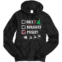 Naughty Nice Muslim Christmas Funny Santa Hat Xmas Gifts Tie Dye Hoodie