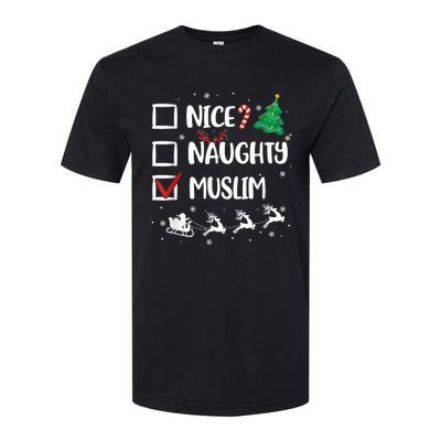 Naughty Nice Muslim Christmas Funny Santa Hat Xmas Gifts Softstyle® CVC T-Shirt