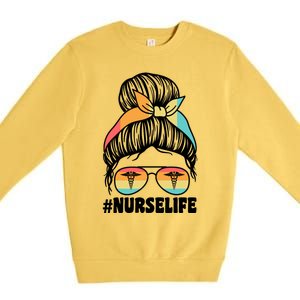 Nurselife Nurses Medical Job Gift Premium Crewneck Sweatshirt