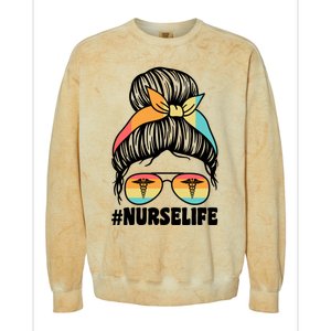 Nurselife Nurses Medical Job Gift Colorblast Crewneck Sweatshirt