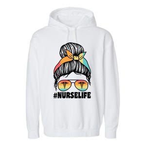 Nurselife Nurses Medical Job Gift Garment-Dyed Fleece Hoodie