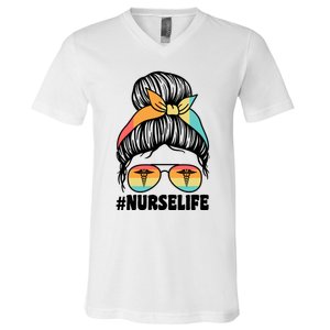 Nurselife Nurses Medical Job Gift V-Neck T-Shirt