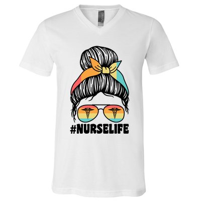 Nurselife Nurses Medical Job Gift V-Neck T-Shirt