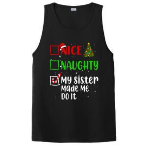 Nice Naughty My Sister Made Me Do It Christmas List Holiday PosiCharge Competitor Tank