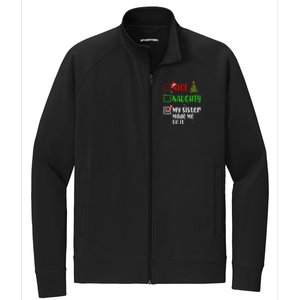 Nice Naughty My Sister Made Me Do It Christmas List Holiday Stretch Full-Zip Cadet Jacket