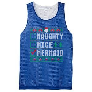 Naughty Nice Mermaid Christmas List Ugly Great Gift Mesh Reversible Basketball Jersey Tank