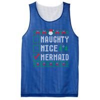 Naughty Nice Mermaid Christmas List Ugly Great Gift Mesh Reversible Basketball Jersey Tank