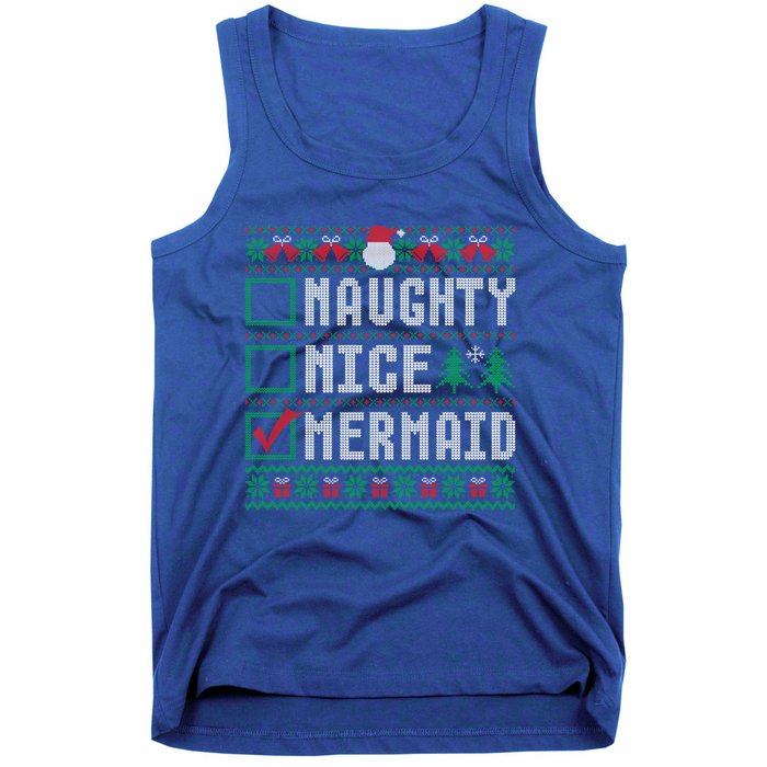 Naughty Nice Mermaid Christmas List Ugly Great Gift Tank Top