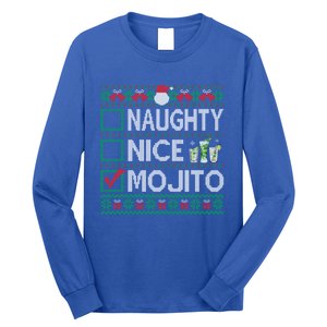 Naughty Nice Mojito Christmas List Mojito Ugly Gift Long Sleeve Shirt