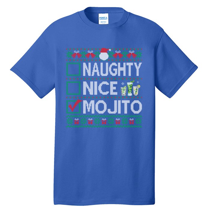 Naughty Nice Mojito Christmas List Mojito Ugly Gift Tall T-Shirt