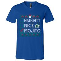 Naughty Nice Mojito Christmas List Mojito Ugly Gift V-Neck T-Shirt