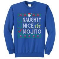 Naughty Nice Mojito Christmas List Mojito Ugly Gift Tall Sweatshirt