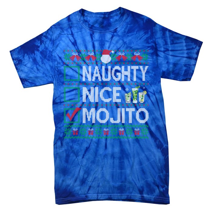 Naughty Nice Mojito Christmas List Mojito Ugly Gift Tie-Dye T-Shirt