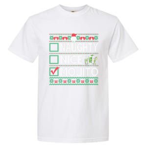 Naughty Nice Mojito Christmas List Mojito Ugly Gift Garment-Dyed Heavyweight T-Shirt