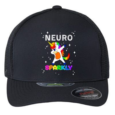 Neurodivergent Neurosparkly Neurodivergence Unicorn ADHD ASD  Flexfit Unipanel Trucker Cap