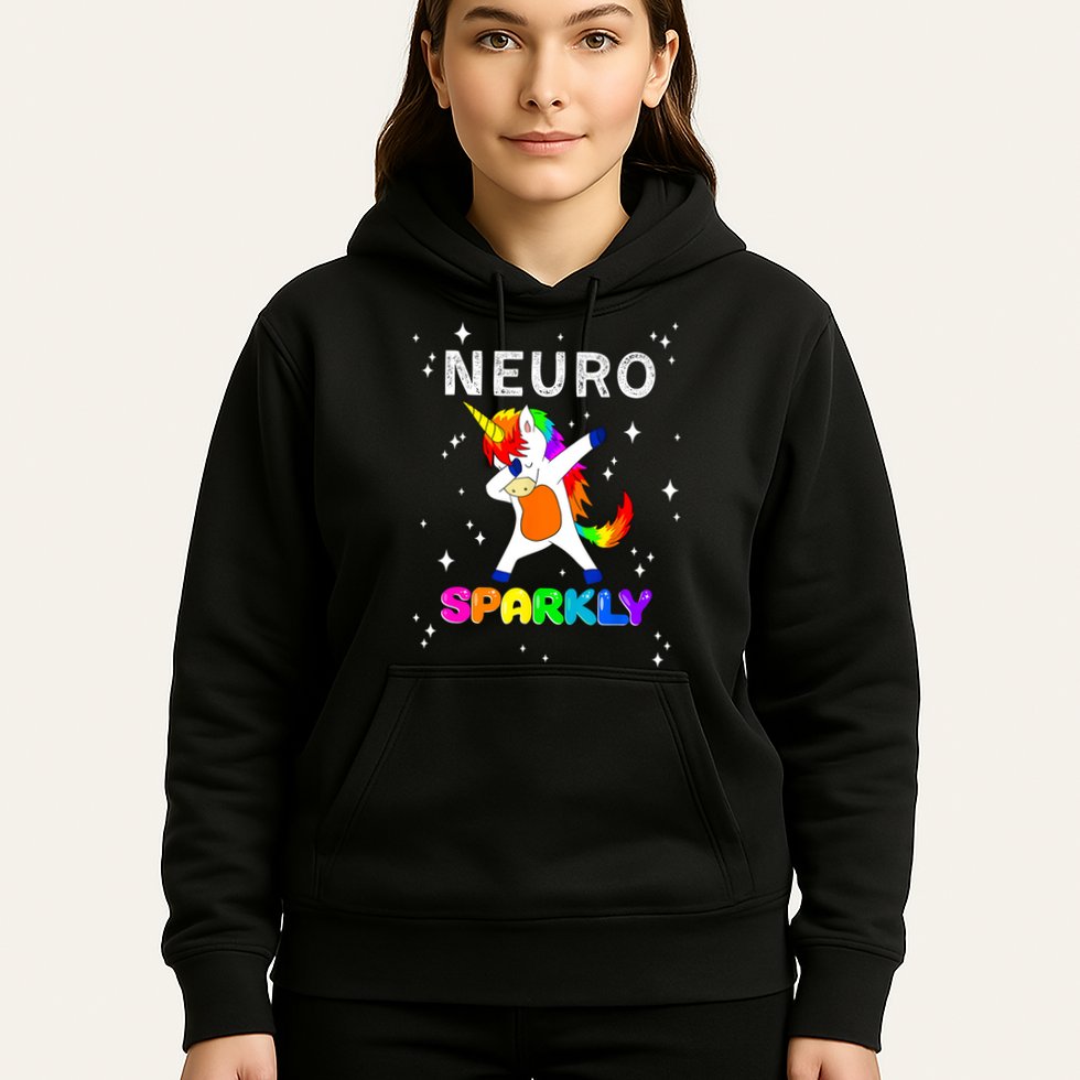 Neurodivergent Neurosparkly Neurodivergence Unicorn ADHD ASD  Hoodie