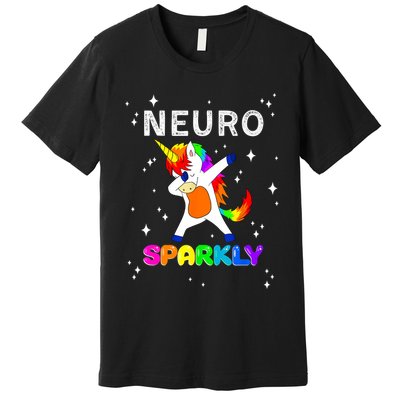 Neurodivergent Neurosparkly Neurodivergence Unicorn ADHD ASD  Premium T-Shirt