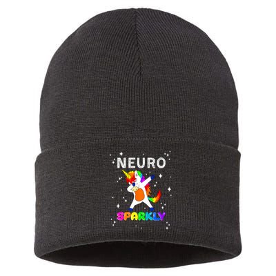 Neurodivergent Neurosparkly Neurodivergence Unicorn ADHD ASD  Sustainable Knit Beanie