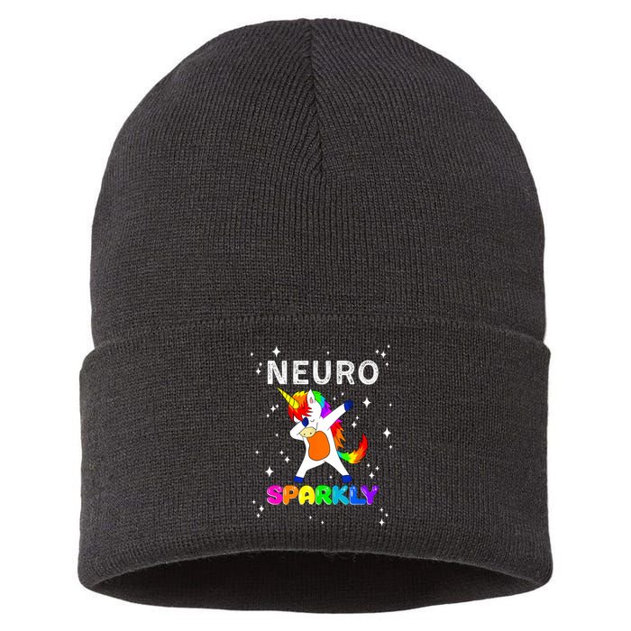Neurodivergent Neurosparkly Neurodivergence Unicorn ADHD ASD  Sustainable Knit Beanie