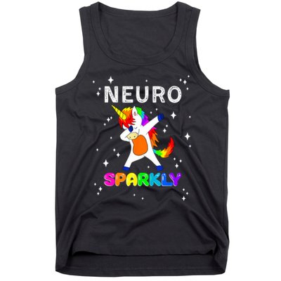 Neurodivergent Neurosparkly Neurodivergence Unicorn ADHD ASD  Tank Top