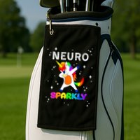 Neurodivergent Neurosparkly Neurodivergence Unicorn ADHD ASD  Golf Towel