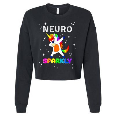 Neurodivergent Neurosparkly Neurodivergence Unicorn ADHD ASD  Cropped Pullover Crew