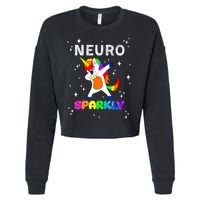 Neurodivergent Neurosparkly Neurodivergence Unicorn ADHD ASD  Cropped Pullover Crew