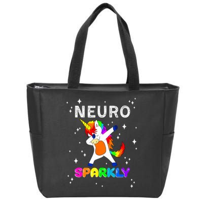 Neurodivergent Neurosparkly Neurodivergence Unicorn ADHD ASD  Zip Tote Bag