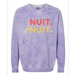 Nuit Nuit Night Night French Words Paris Tower Colorblast Crewneck Sweatshirt