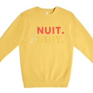 Nuit Nuit Night Night French Words Paris Tower Premium Crewneck Sweatshirt