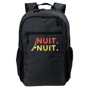 Nuit Nuit Night Night French Words Paris Tower Daily Commute Backpack