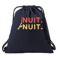 Nuit Nuit Night Night French Words Paris Tower Drawstring Bag