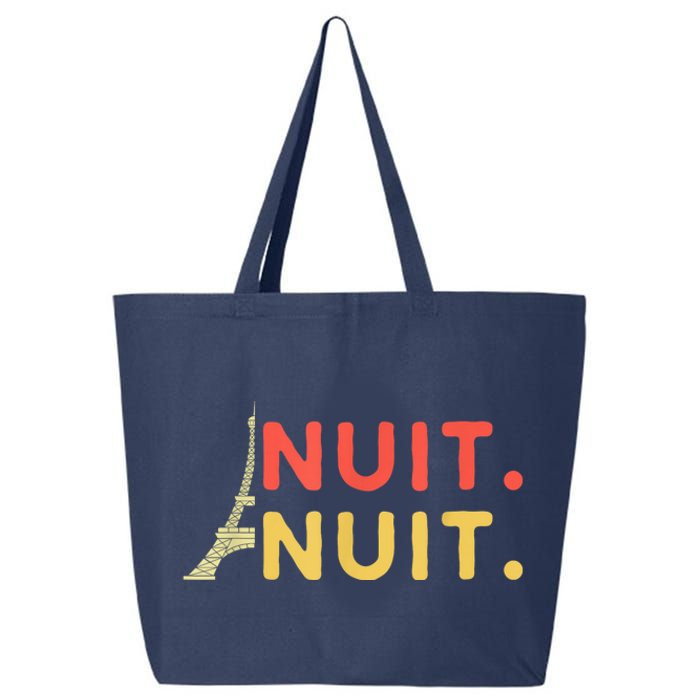 Nuit Nuit Night Night French Words Paris Tower 25L Jumbo Tote