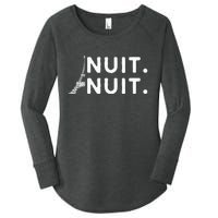 Nuit Nuit Night Night French Words Paris Tower Eiffel Women's Perfect Tri Tunic Long Sleeve Shirt