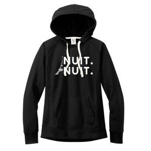 Nuit Nuit Night Night French Words Paris Tower Eiffel Women's Fleece Hoodie