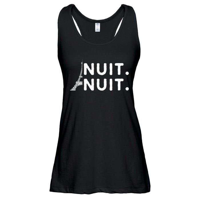 Nuit Nuit Night Night French Words Paris Tower Eiffel Ladies Essential Flowy Tank