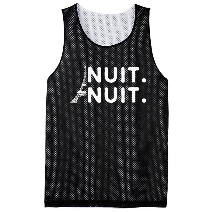 Nuit Nuit Night Night French Words Paris Tower Eiffel Mesh Reversible Basketball Jersey Tank